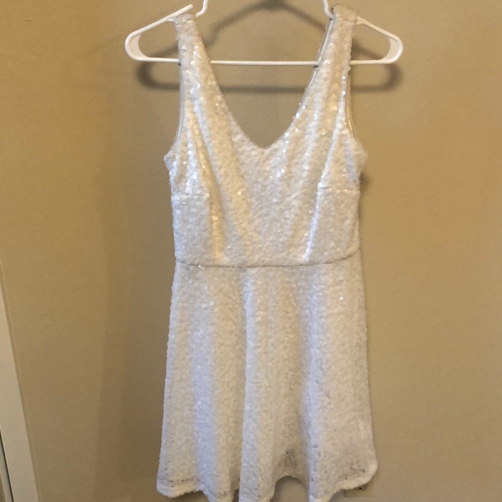 White sequin dress